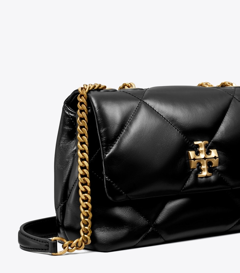 Tory Burch designer shoulder bags Small Kira Diamond Quilt Convertible Shoulder Bag in Black angle