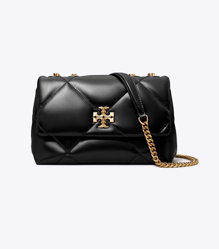 Tory Burch designer shoulder bags Small Kira Diamond Quilt Convertible Shoulder Bag in Black front