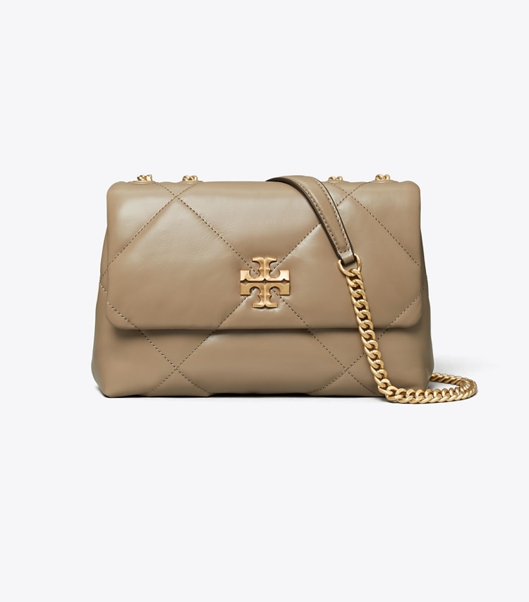 Tory Burch designer ショルダーバッグ キラ ダイヤモンドキルト コンバーチブル スモールショルダーバッグ in Taupe Oak front
