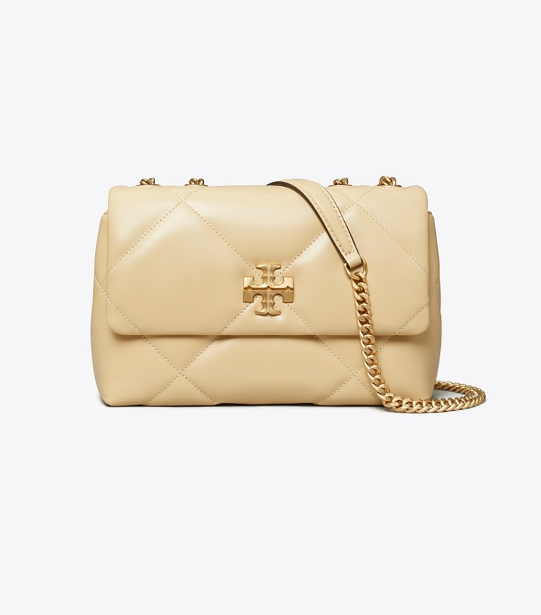 Tory Burch designer ショルダーバッグ キラ ダイヤモンドキルト コンバーチブル スモールショルダーバッグ in Vanilla Soft Serve angle