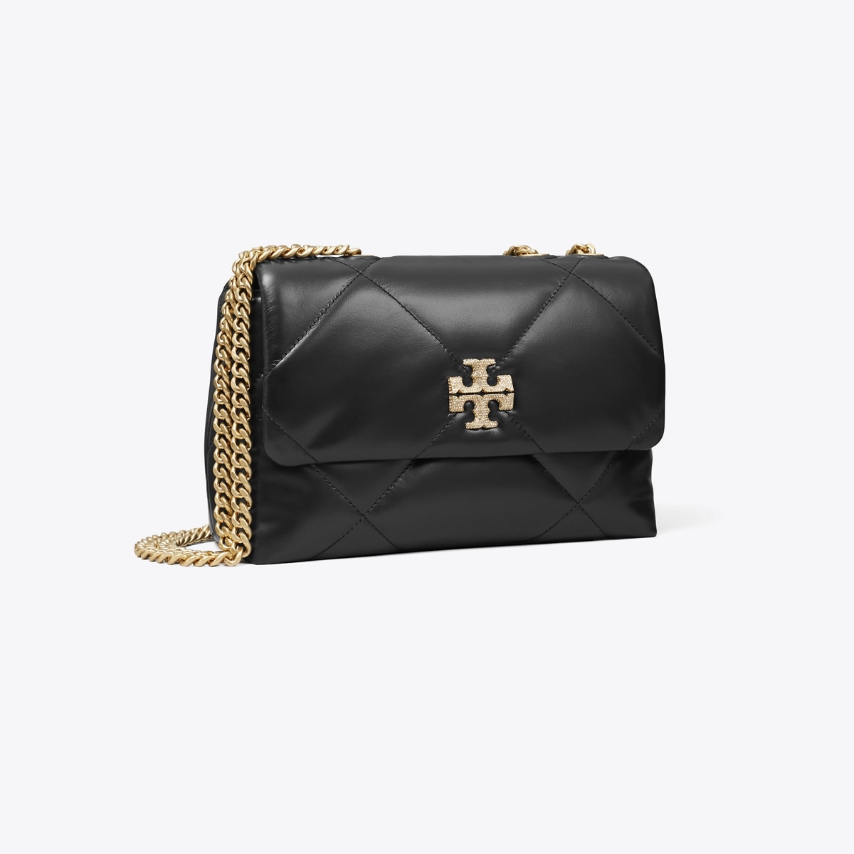 Small Kira Diamond Quilt Pavé Shoulder Bag: Women's Designer