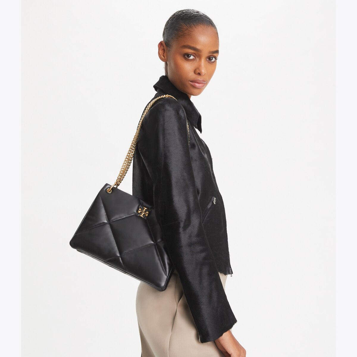 【送料&関税込】Tory Burch Kira Diamond Small Shoulder Bag Small Kira Diamond Quilt Shoulder Bag: Women's Designer