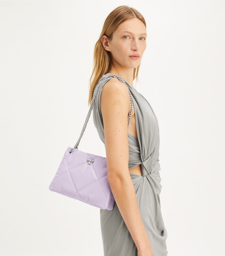Tory Burch designer shoulder bags Small Kira Diamond Quilt Shoulder Bag in Purple Heather angle