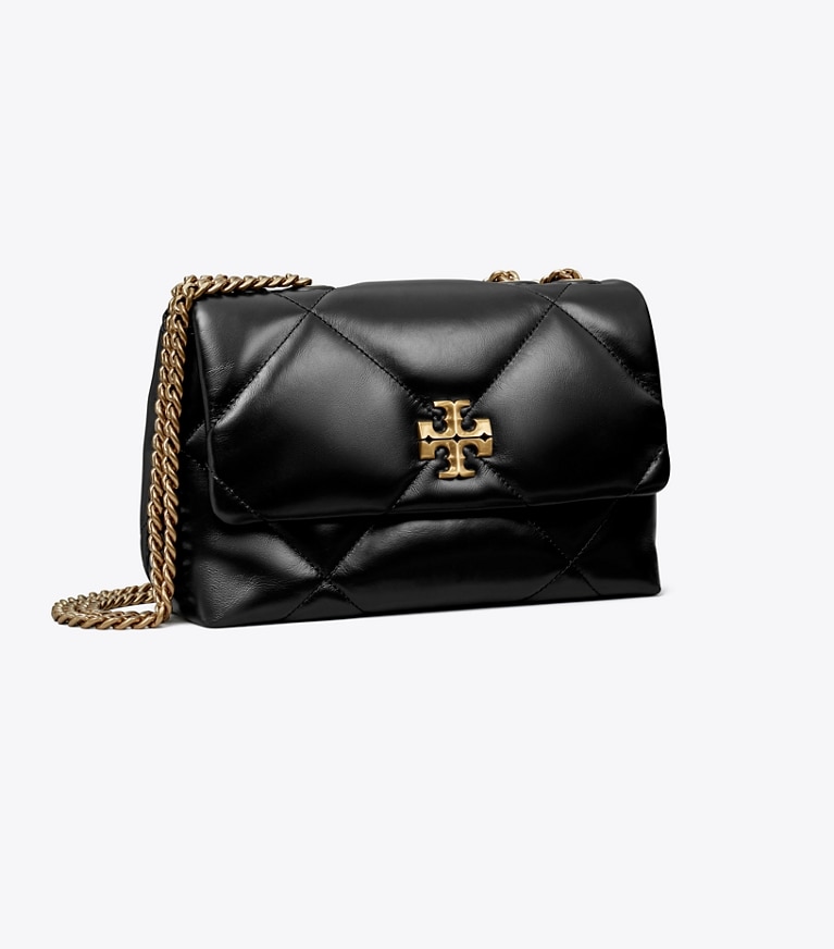 Tory Burch designer shoulder bags Small Kira Diamond Quilt Shoulder Bag in Black angle