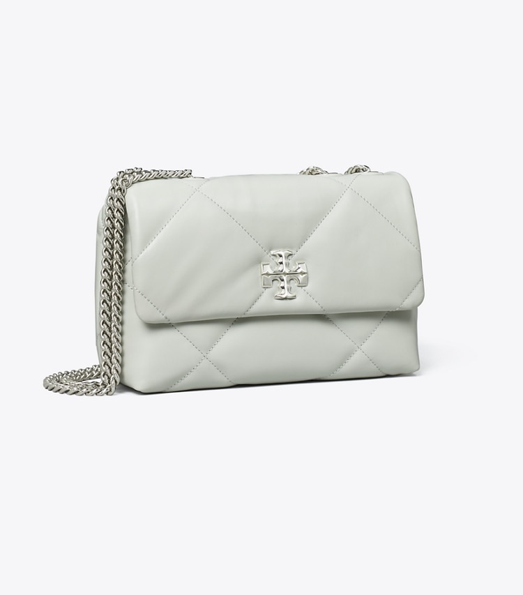 Tory Burch designer ショルダーバッグ キラ ダイヤモンドキルト コンバーチブル スモールショルダーバッグ in Light Titanium angle