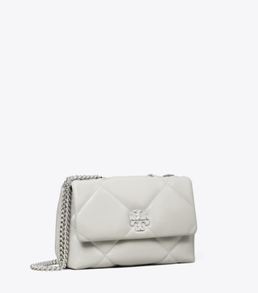 Tory Burch designer ショルダーバッグ キラ ダイヤモンドキルト コンバーチブル スモールショルダーバッグ in Gray angle