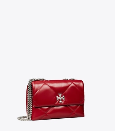 Tory Burch designer shoulder bags Small Kira Diamond Quilt Shoulder Bag in Red angle