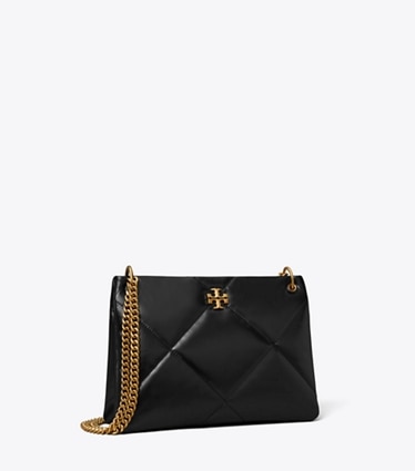 Tory Burch designer shoulder bags Small Kira Diamond Quilt Shoulder Bag in Black angle