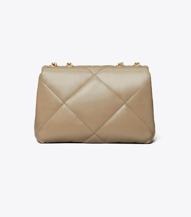 Tory Burch designer ショルダーバッグ キラ ダイヤモンドキルト コンバーチブル スモールショルダーバッグ in Taupe Oak angle