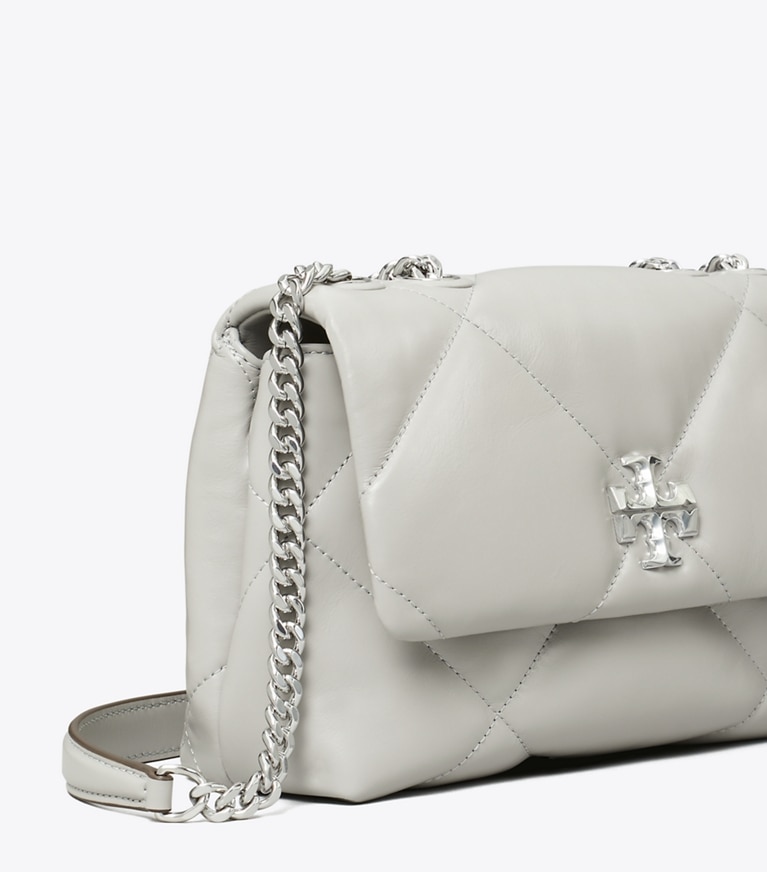 Tory Burch designer ショルダーバッグ キラ ダイヤモンドキルト コンバーチブル スモールショルダーバッグ in Gray angle