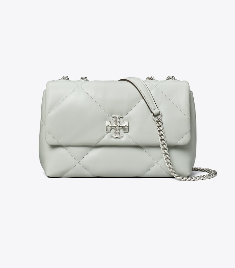 Tory Burch designer ショルダーバッグ キラ ダイヤモンドキルト コンバーチブル スモールショルダーバッグ in Light Titanium angle