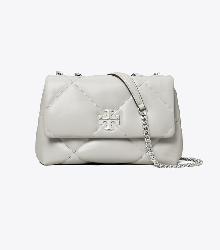 Tory Burch designer ショルダーバッグ キラ ダイヤモンドキルト コンバーチブル スモールショルダーバッグ in Gray front