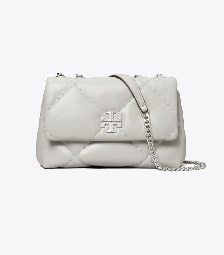Tory Burch designer ショルダーバッグ キラ ダイヤモンドキルト コンバーチブル スモールショルダーバッグ in Gray angle