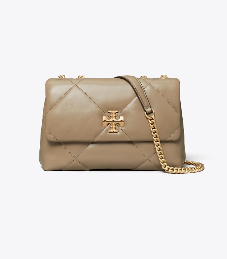 Tory Burch designer ショルダーバッグ キラ ダイヤモンドキルト コンバーチブル スモールショルダーバッグ in Taupe Oak front