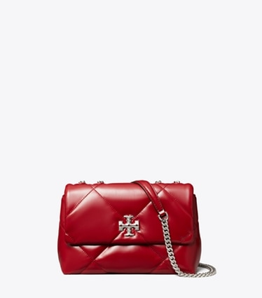 Tory Burch designer shoulder bags Small Kira Diamond Quilt Shoulder Bag in Red front