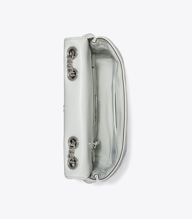 Tory Burch designer ショルダーバッグ キラ ダイヤモンドキルト コンバーチブル スモールショルダーバッグ in Light Titanium angle