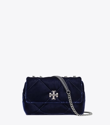 Small Kira Diamond Quilt Velvet Pavé Shoulder Bag