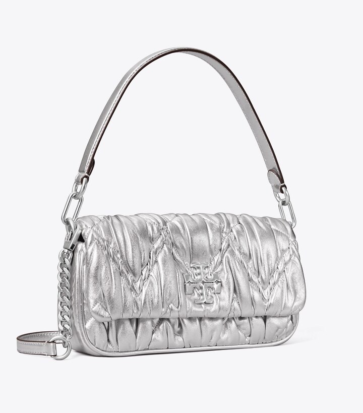 Small Kira Metallic Diamond Ruched Flap Shoulder Bag: Women's Handbags |  Shoulder Bags | Tory Burch EU