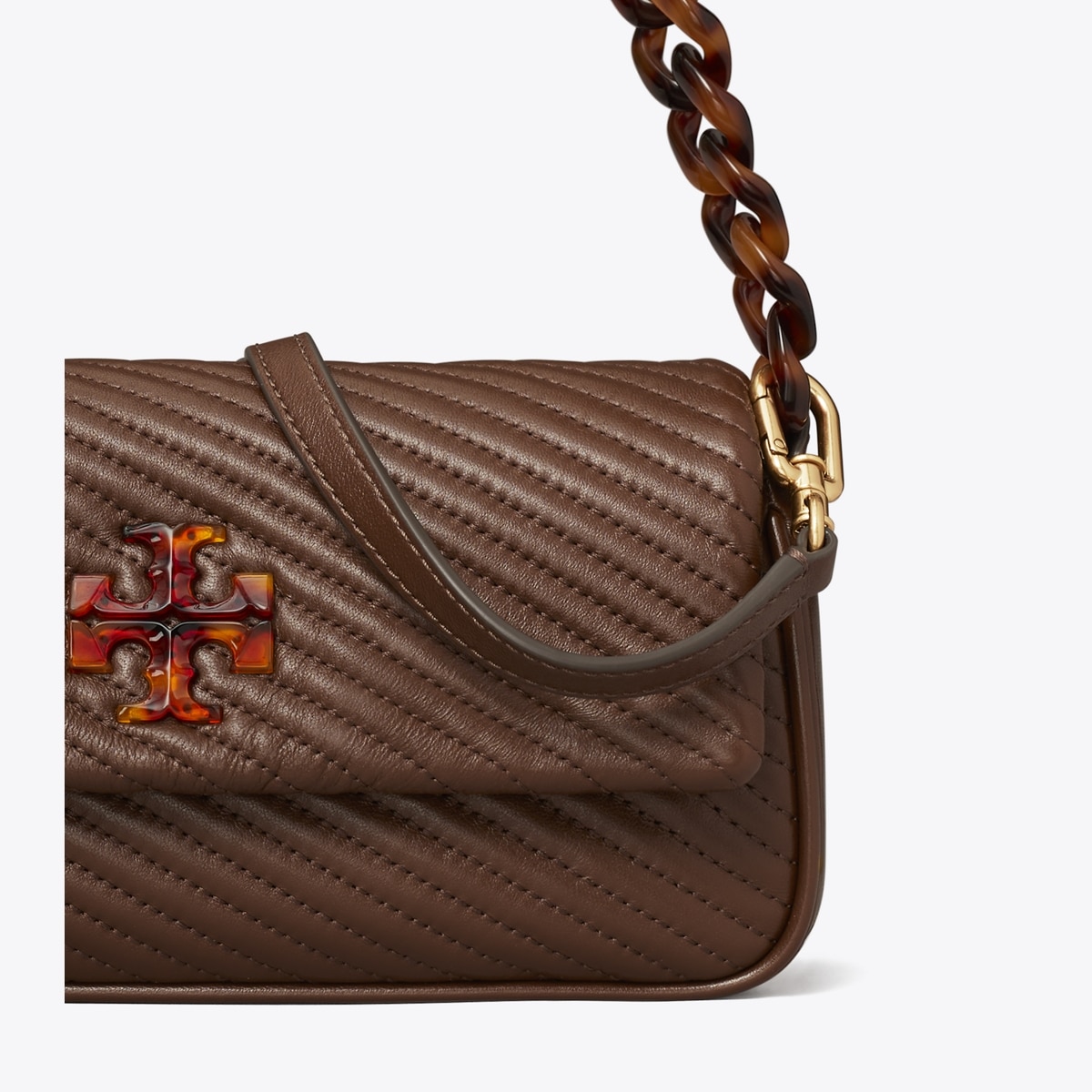 【Tory Burch】Kira llic Moto Quilt Mini Flap Bag Mini Kira Diamond Quilt Flap Bag: Women's Designer Crossbody