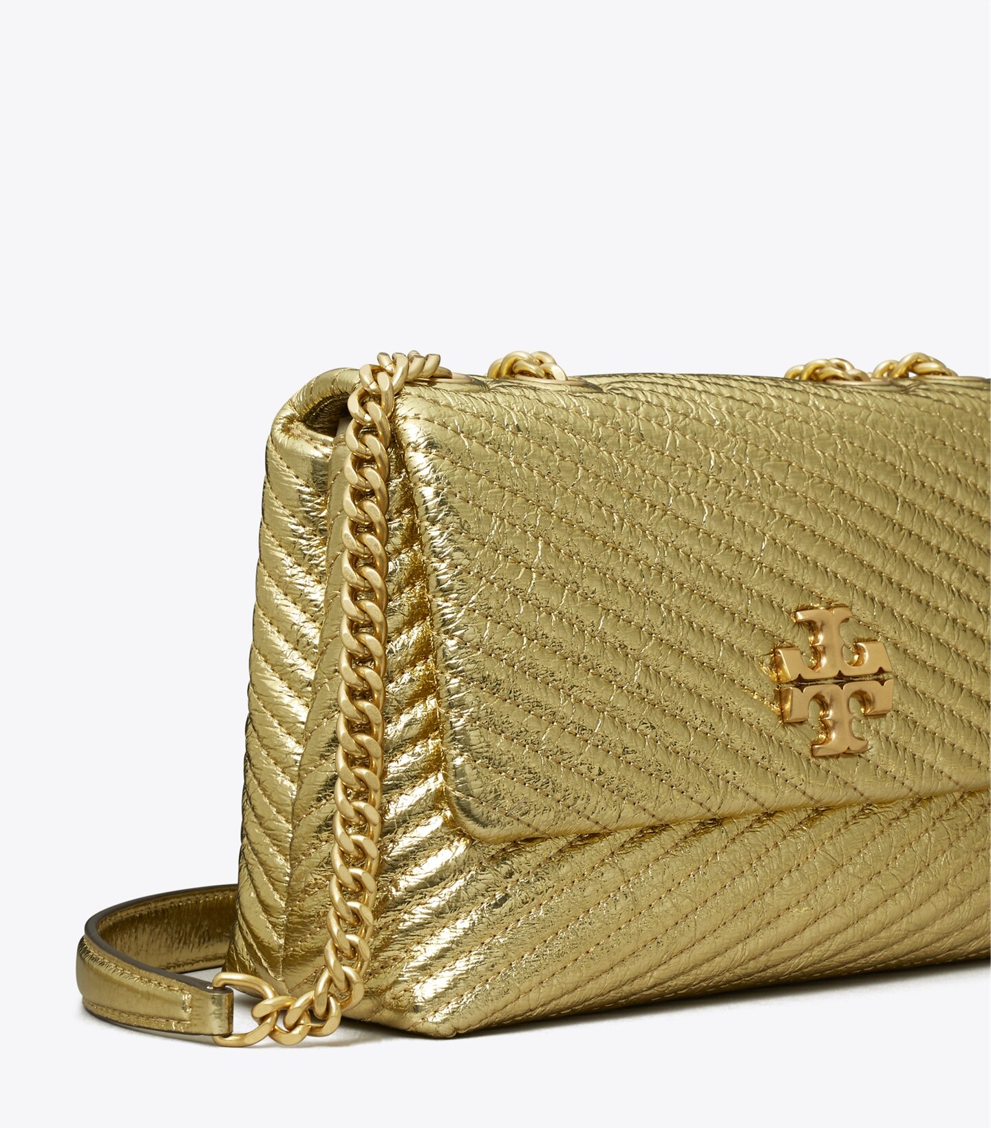 Small Kira Moto Quilt Metallic Convertible Shoulder Bag