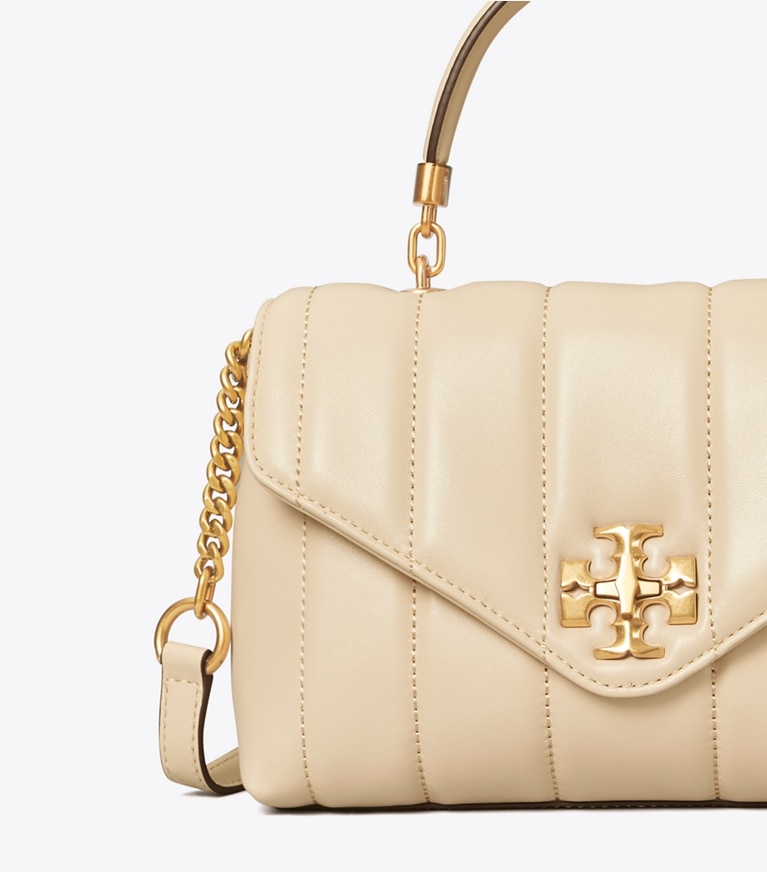 Tory Burch designer satchels Small Kira Quilted Satchel in BRIE angle