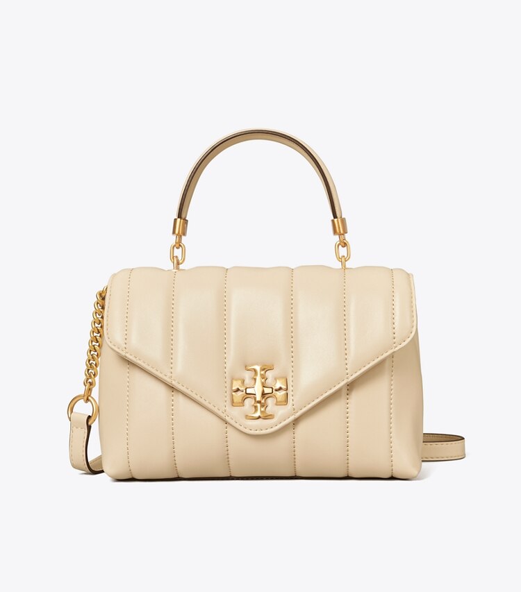 Tory Burch designer satchels Small Kira Quilted Satchel in BRIE front