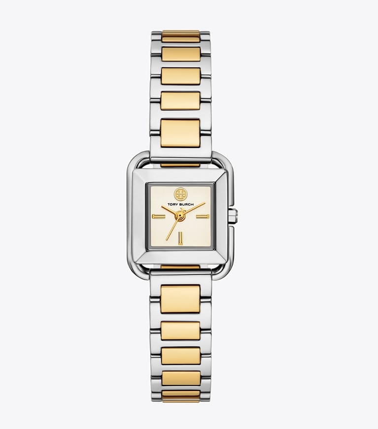 Tory Burch designer strap watches Small Kira Watch in IVORY/TWO-TONE front