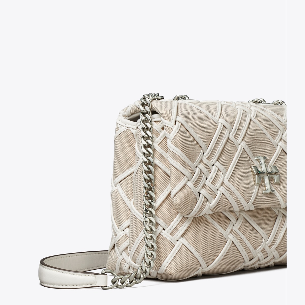 ショルダーバッグ・ポシェット SMALL KIRA WOVEN CONVERTIBLE Tory Burch Small Kira Woven Canvas Convertible Shoulder Bag