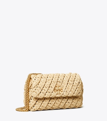 Tory Burch designer shoulder bags Small Kira Woven Shoulder Bag in Natural angle