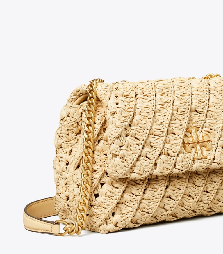 Tory Burch designer shoulder bags Small Kira Woven Shoulder Bag in Natural angle