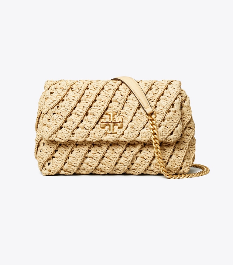 Tory Burch designer shoulder bags Small Kira Woven Shoulder Bag in Natural angle