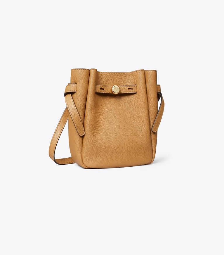 Tory Burch designer crossbody bags Small Leather Crossbody in Tiramisu angle