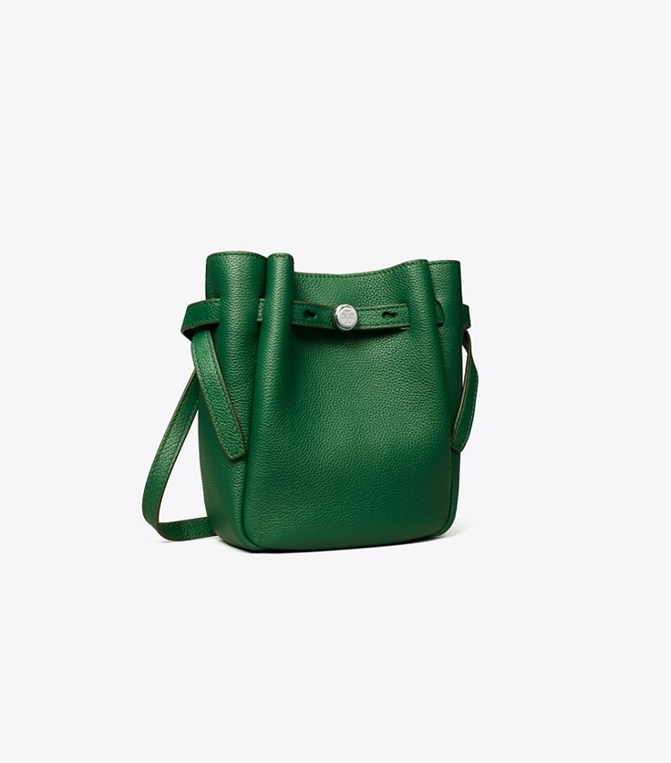 Tory Burch designer crossbody bags Small Leather Crossbody in Dark Kale angle