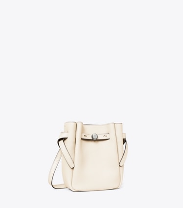 Tory Burch designer crossbody bags Small Leather Crossbody in Light Cream angle