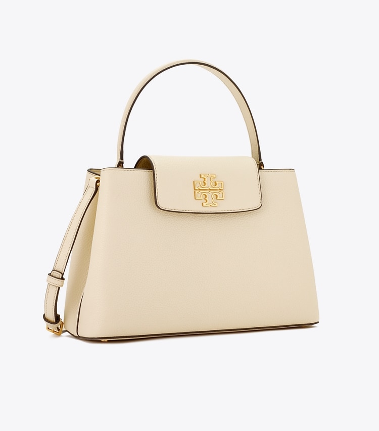 Tory Burch designer サッチェルバッグ レザー スモール サッチェルバッグ in New Cream angle