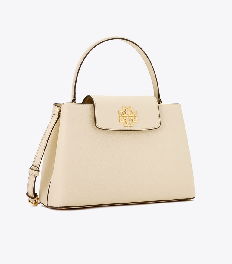 Tory Burch designer サッチェルバッグ レザー スモール サッチェルバッグ in New Cream angle