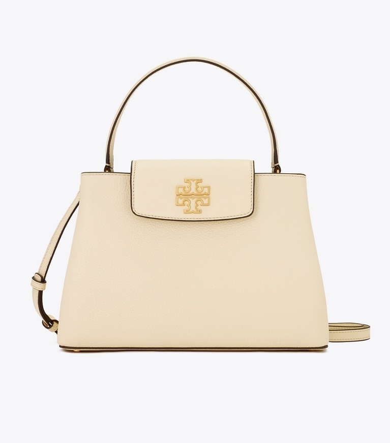 Tory Burch designer サッチェルバッグ レザー スモール サッチェルバッグ in New Cream angle