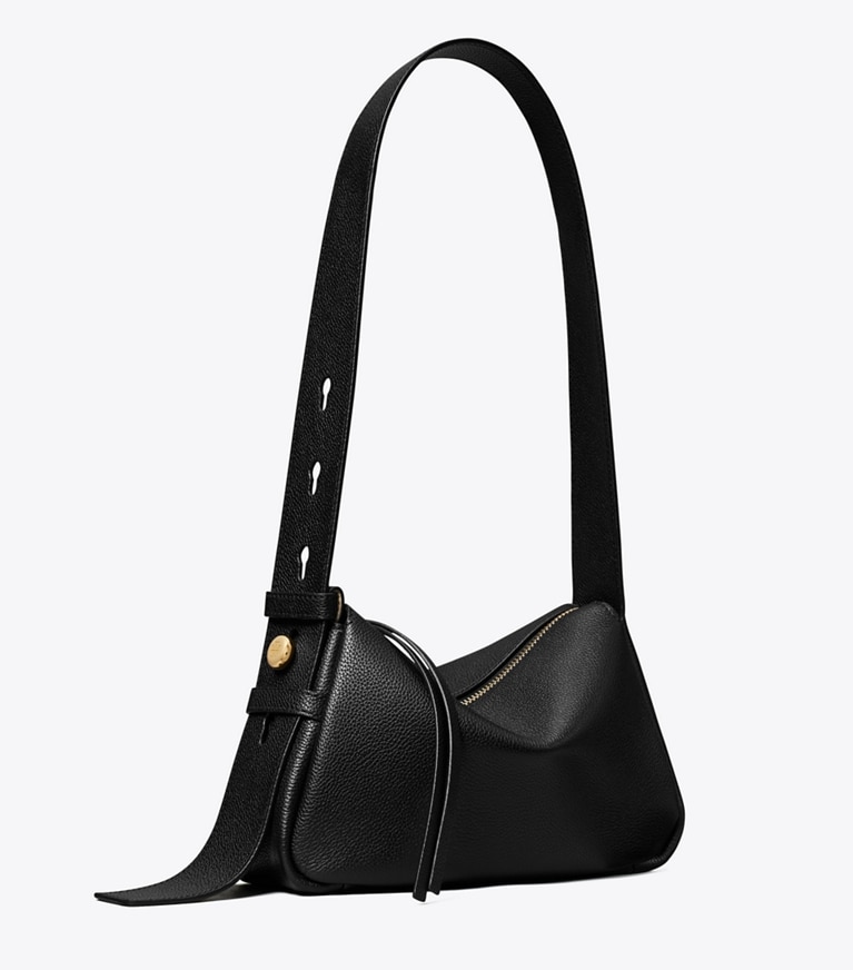 Tory Burch designer shoulder bags Small Leather Shoulder Bag in Black angle