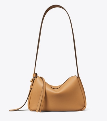 Tory Burch designer shoulder bags Small Leather Shoulder Bag in Tiramisu front