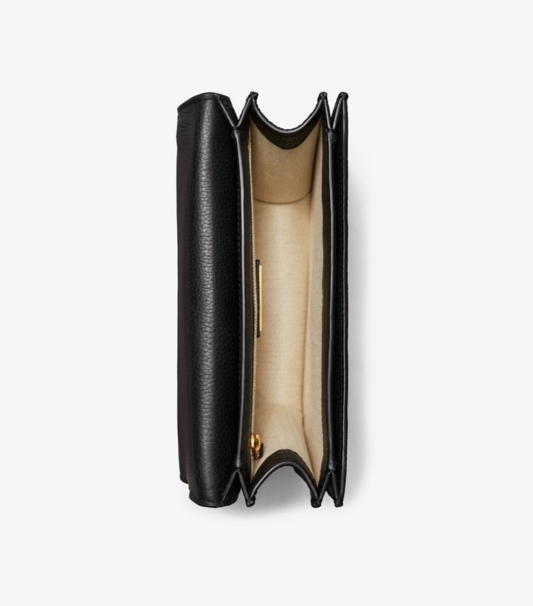 Tory Burch ブラックレザーショルダーバッグ スモール レザー ショルダーバッグ: レディース ショルダーバッグ