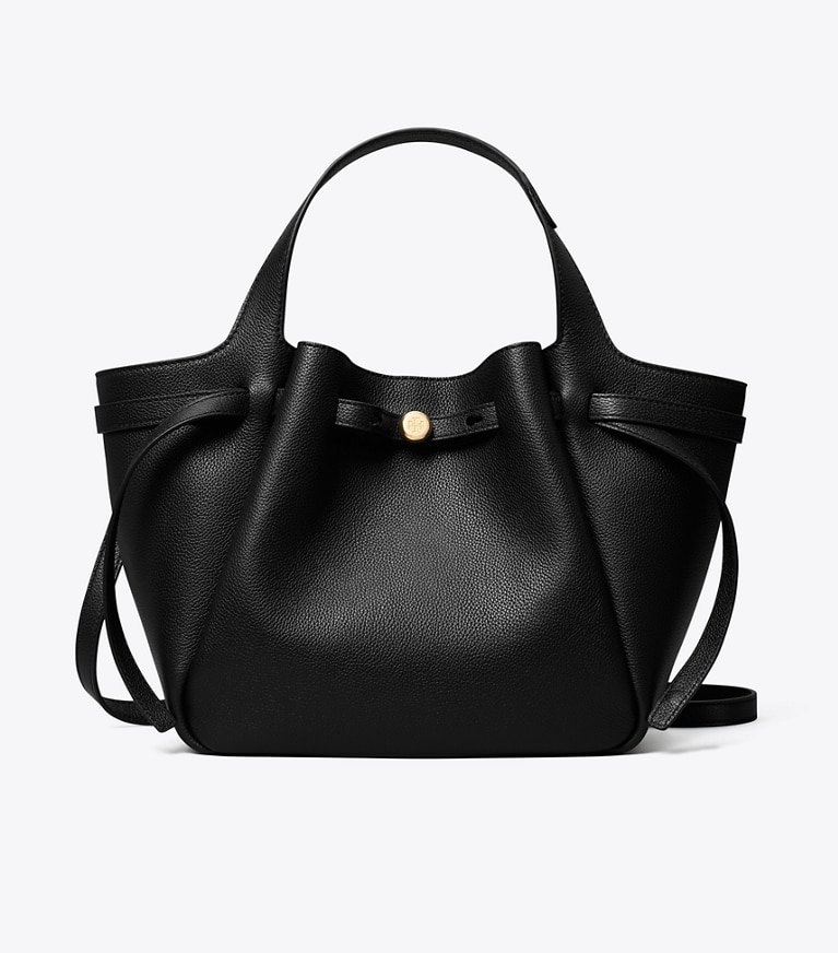 Tory Burch designer tote bags Small Leather Tote in Black front