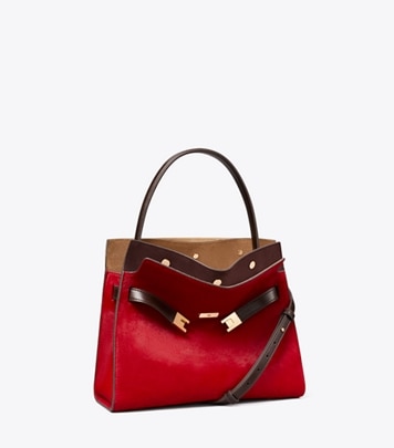 Small Lee Radziwill Pebbled Double Bag: Women's Designer Satchels