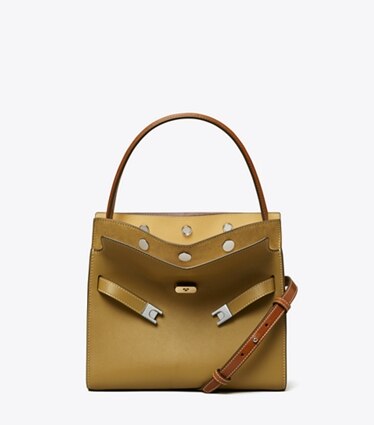 Tory Burch Lee Radziwill Pebbled Small Double Bag