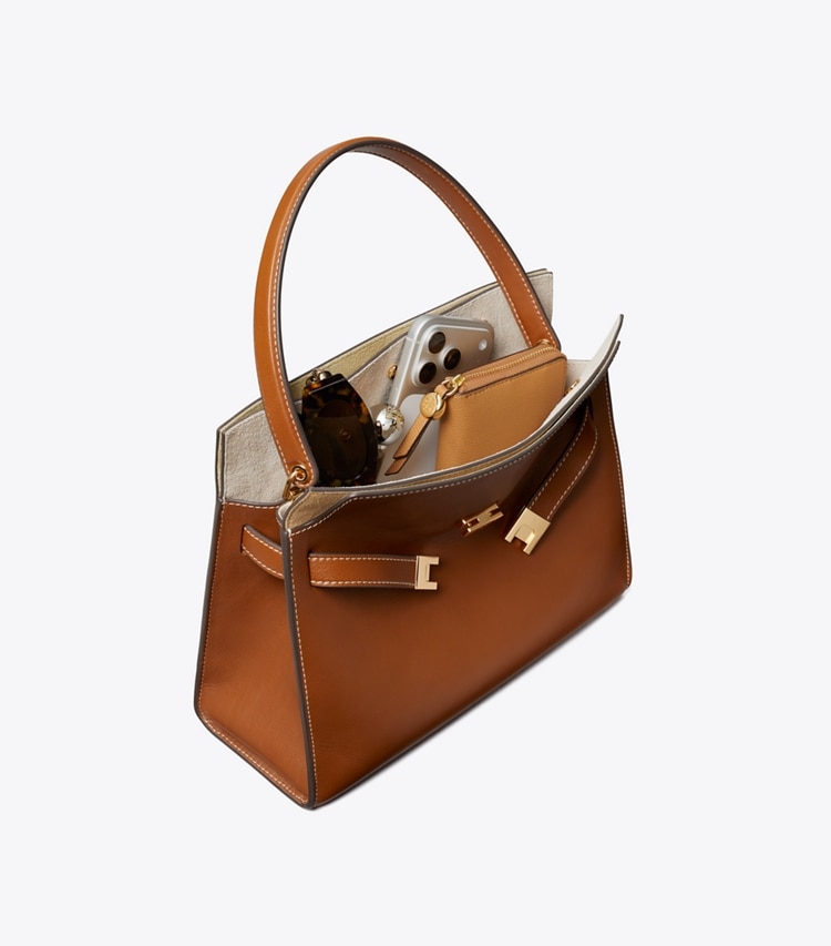 Tory Burch designer satchels Small Lee Radziwill Double Bag in Aged Tan additional