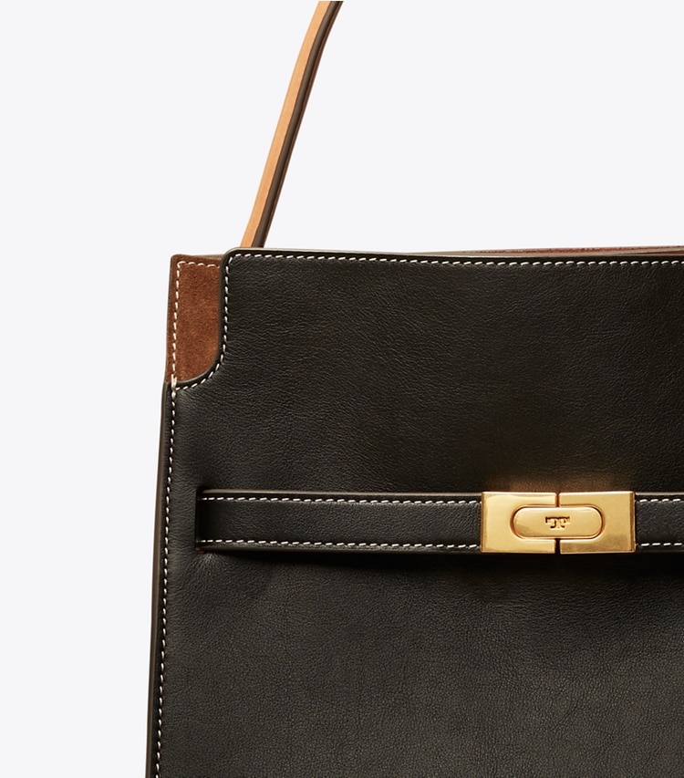 Tory Burch designer satchels Small Lee Radziwill Double Bag in Black detail