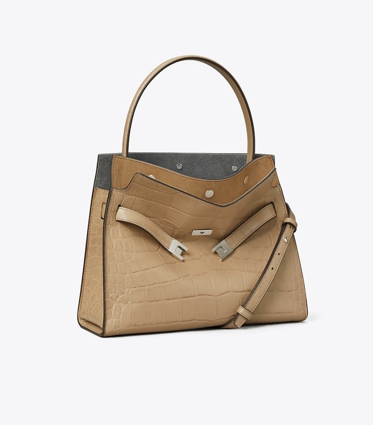 リリー Small Lee Radziwill Embossed Double Bag: Women's Designer Satchels