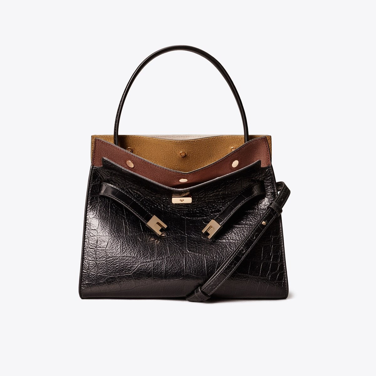 トリーバーチ　リーラジウィル　プチ Small Lee Radziwill Embossed Double Bag: Women's Designer Satchels