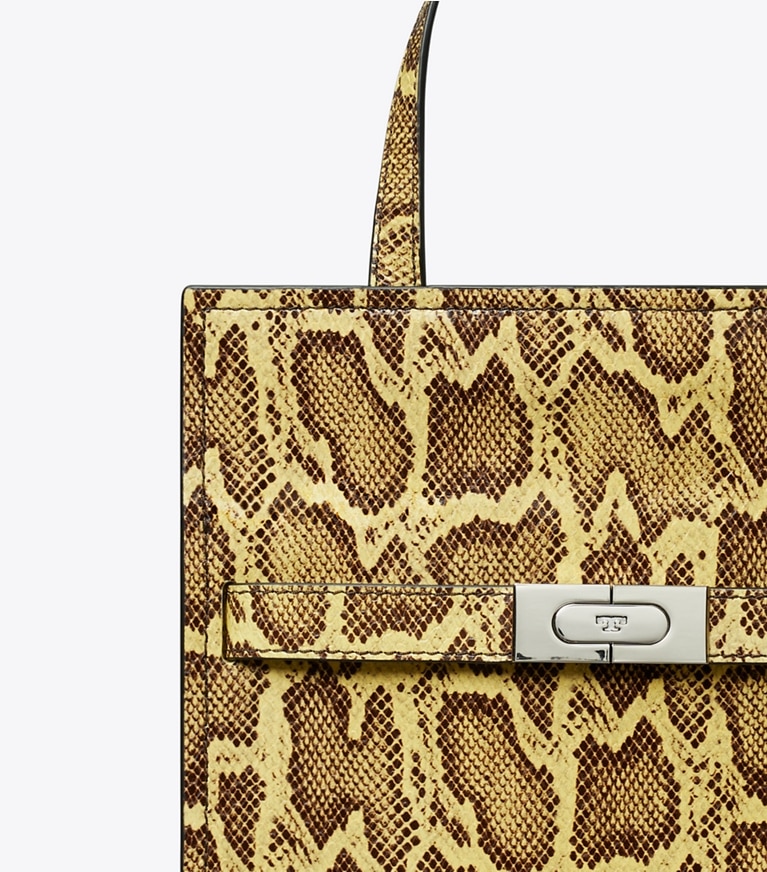 Tory Burch designer shoulder bags Small Lee Radziwill Embossed Shopper in Quince / Marten angle