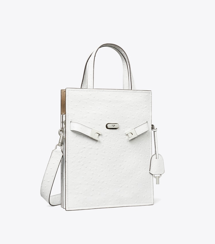Tory Burch designer shoulder bags Small Lee Radziwill Shopper in Arctic Snow angle