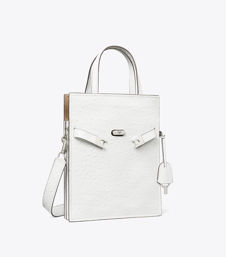 Tory Burch designer shoulder bags Small Lee Radziwill Shopper in Arctic Snow angle